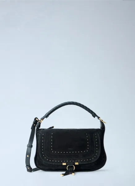 Marcie Medium Studded Suede Shoulder Bag
