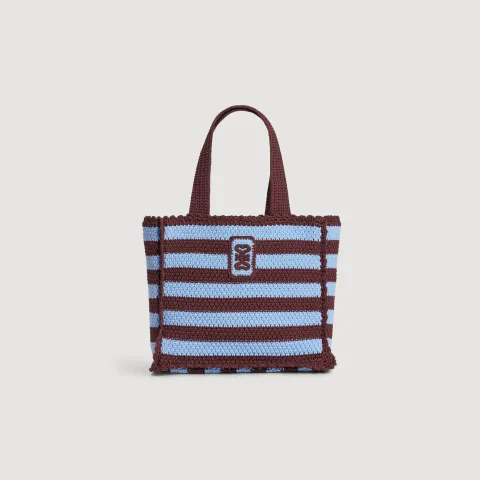 Striped crochet bag