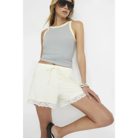 River Island Cotton Lace Hem Shorts