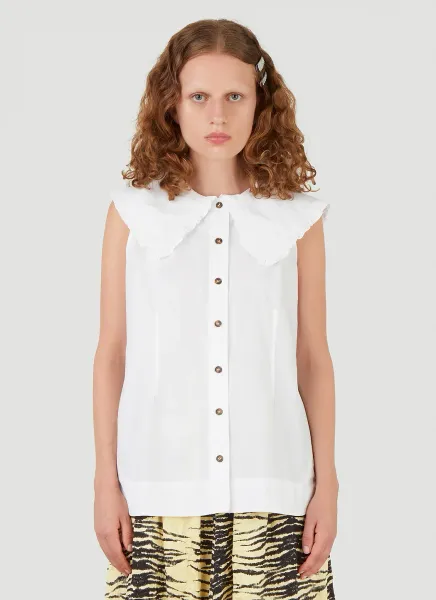 Poplin Button-Up Top