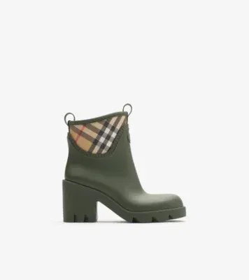 Rubber Marsh Stamp Heeled Low Boots​ in Loch green