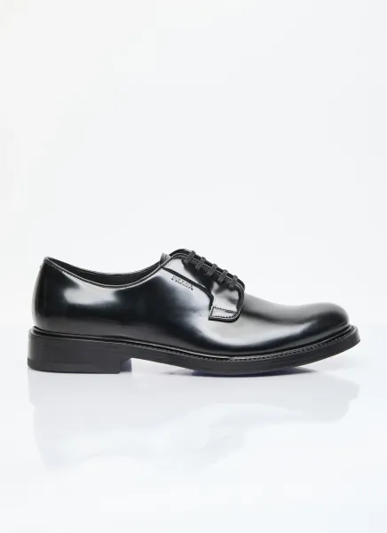 Brushed Leather Lace-Up Shoes