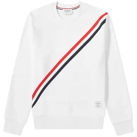 Diagonal Stripe Crew Sweat