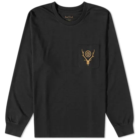 Long Sleeve Round Pocket Logo T-Shirt