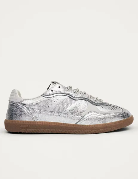 Tb.490 Leather Metallic Trainers Silver