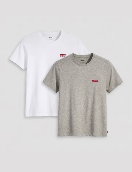 Levi's Levi's 2 Pack Pure Cotton Logo T-Shirts Grey Mix