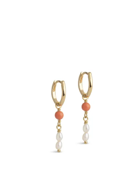 Liva Light Coral Hoop Earrings