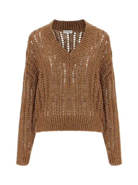 Women rib Sweater R. brown