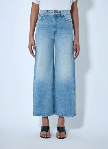 Wide-Leg Denim Culottes
