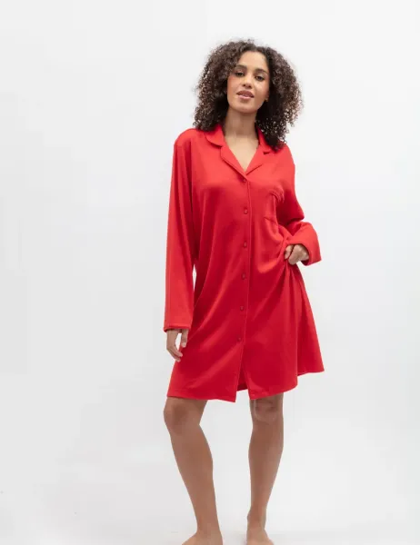 Cyberjammies Cotton Modal Ribbed Nightshirt Red