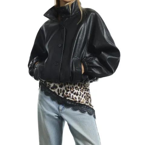 River Island Leopard Lace Trim Scarf