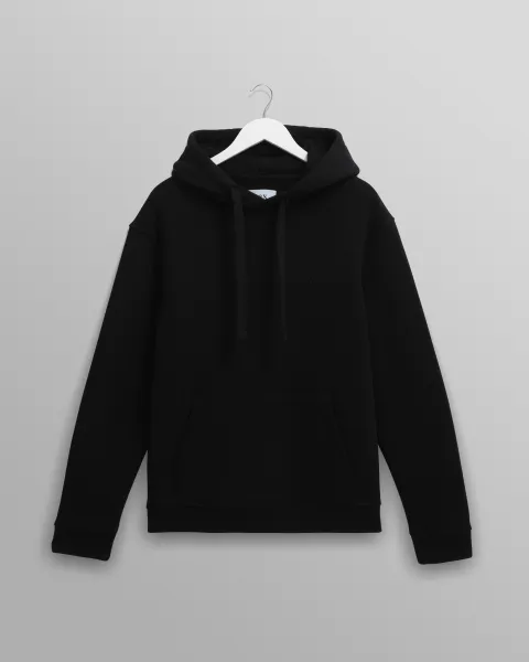 Hoxton - Black Brushed Organic Cotton Hoodie