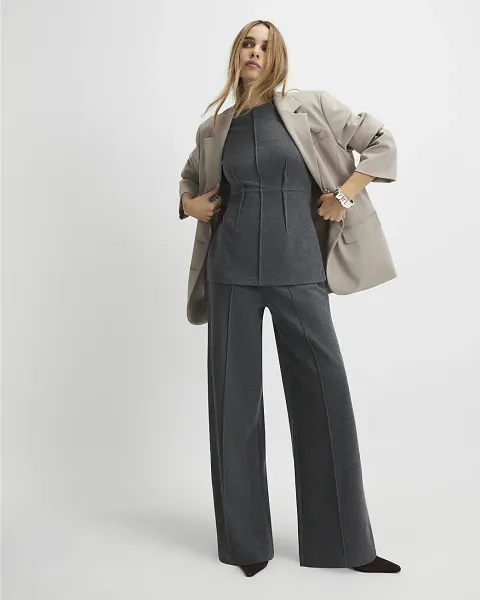 River Island Seam Detail Wide Leg Trousers