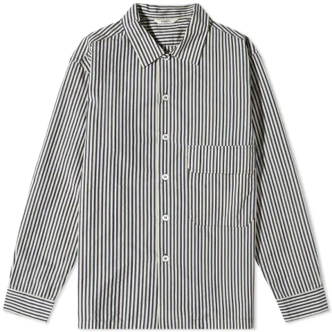 Ticking Stripe Button Down Shirt