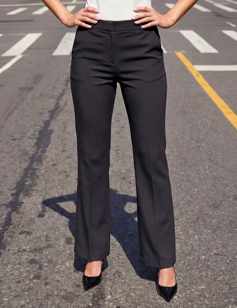Roman Bootcut Stretch Trousers Charcoal Mix