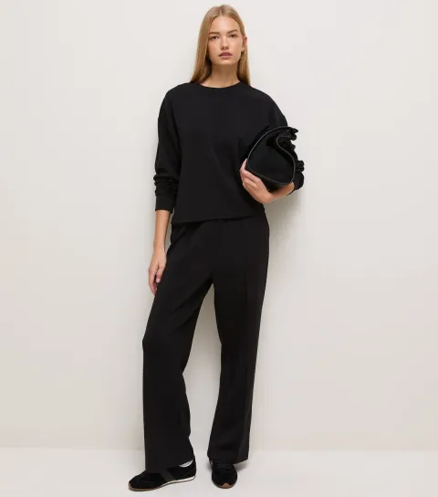 Women's Premium Black Wide Leg Joggers