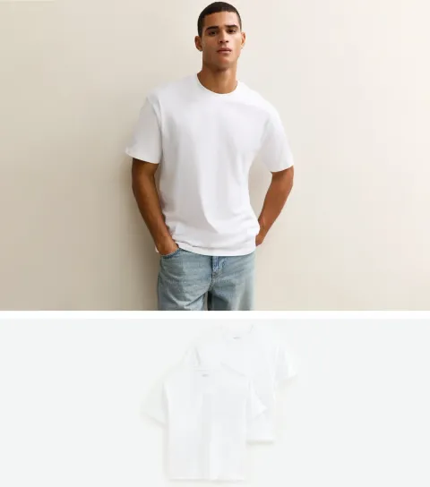 Men's White Pack of 2 Oversized T-Shirts