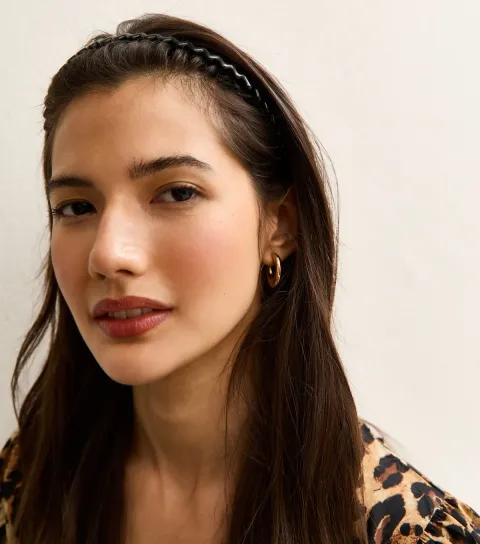 Black Shiny Comb Headband