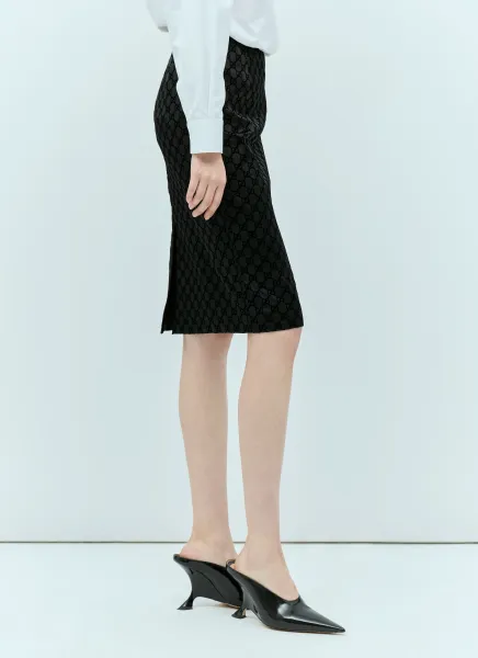GG Print Silk Duchesse Skirt