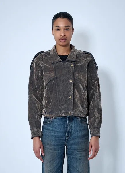 Flocked Denim Jacket