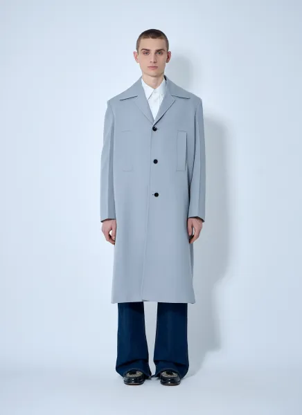 Single-Breasted Wool Coat