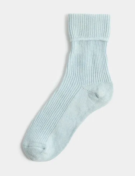 Autograph Pure Cashmere Socks Pale Blue Mix