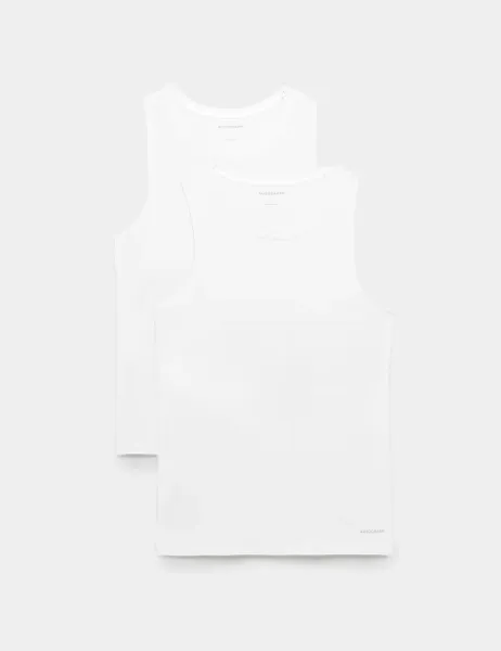 Autograph 2 Pack Modal Rich 360 Flex Sleeveless Vest White