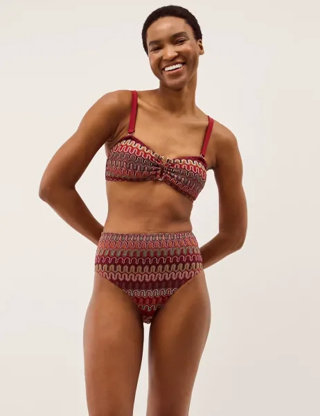 Monsoon Zaria Printed Ring Detail Bikini Top