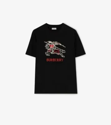 Heart Knight Cotton T-shirt in Black