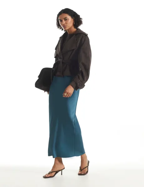 River Island Maxi Slip Skirt Blue