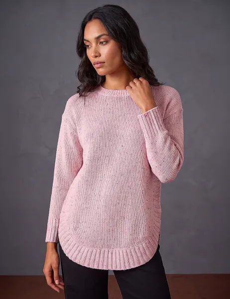 Roman Curved Hem Jumper Light Pink