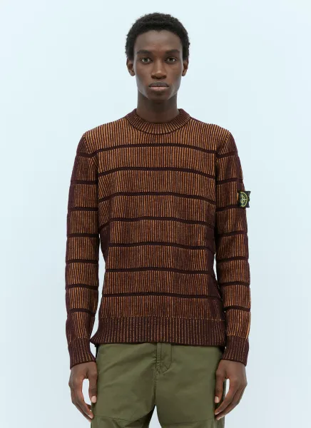 Bicolour Stitch Wool Knit Sweater