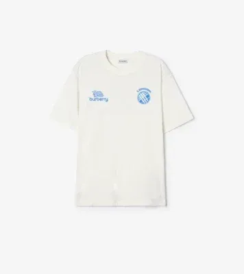 Logo Badge Cotton T-shirt in Chalk white