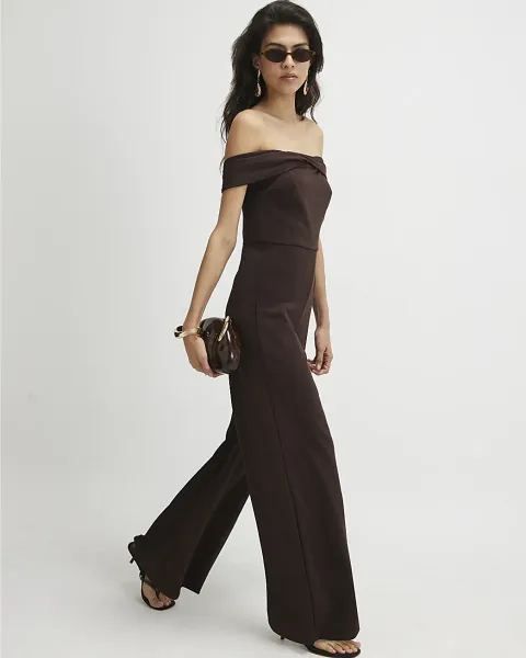 River Island Sleeveless Bardot Jumpsuit