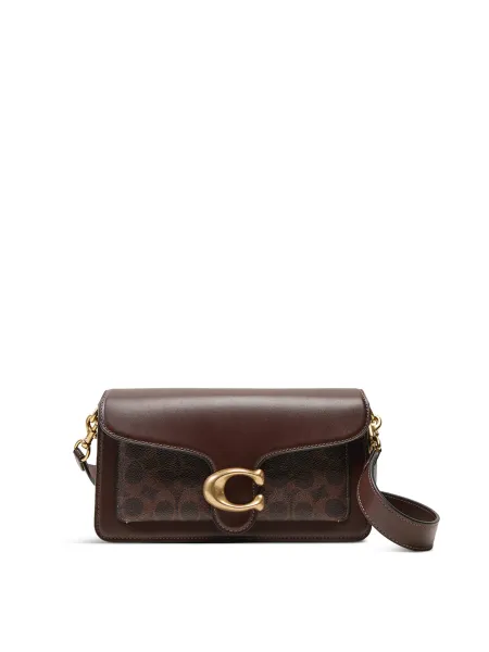 Coach Signature Leather Canvas Tabby 26 Shoulder Bag Maple