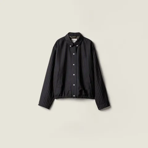 Pinstriped blouson jacket