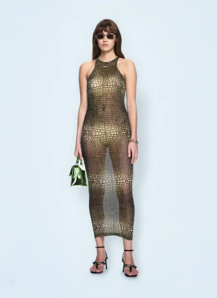 Crocodile Mesh Racer Dress