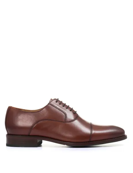 Jones Bootmaker Wide Fit Leather Oxford Shoes Chestnut
