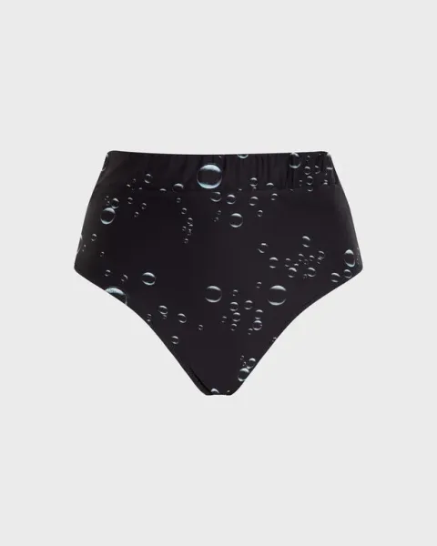 Women High-waisted Bikini Bottom Bubble 3d