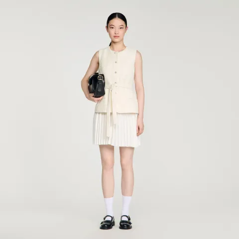Two-material short dress