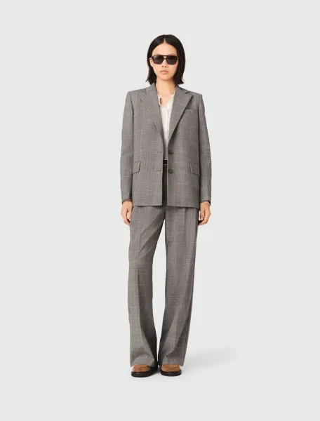 Checked suit jacket