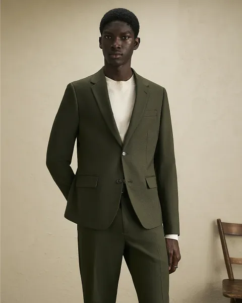 River Island Skinny Fit Textured Suit Jacket