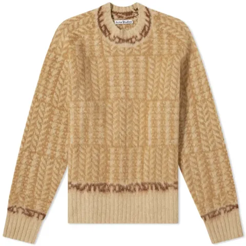 Kowhai Two Tone Jacquard Crew Knit