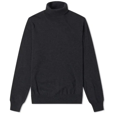 14 Classic Elbow Patch Roll Neck Knit