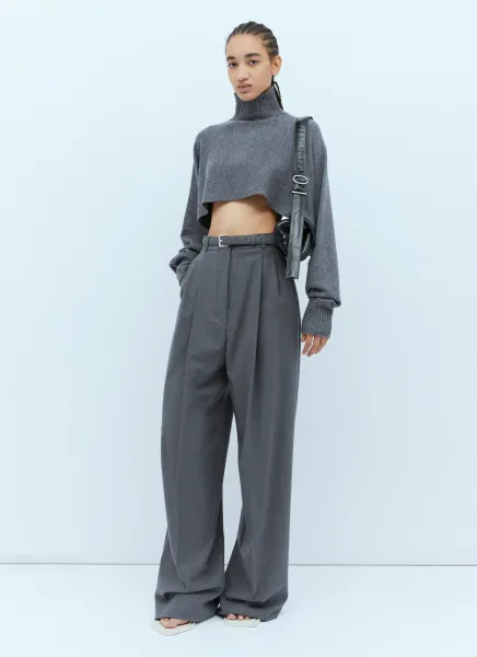 Oversized Stretch Wool Tailored Pants