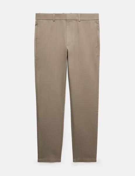 Autograph Slim Fit Italian Cotton Rich Stretch Trousers Soft Brown