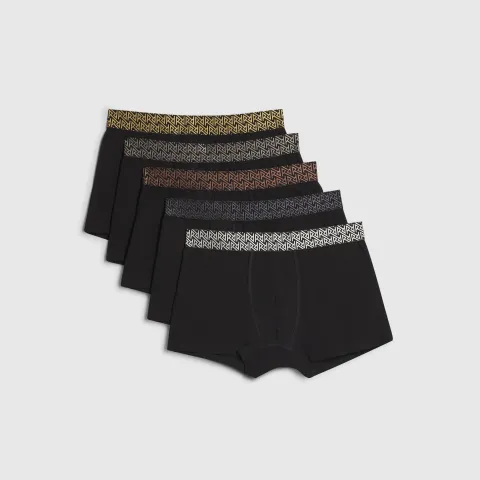 River Island Metallic Waistband Pack Of 5 Trunks