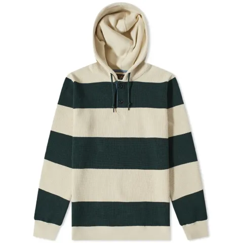 Stripe Waffle Popover Hoodie