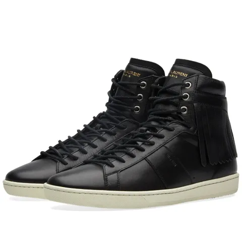 Fringe Leather High Top Sneaker