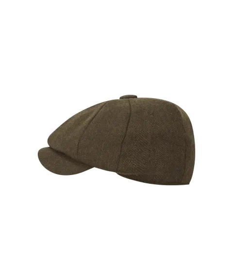 Schöffel Country Women's Newsboy Cap - Dark Loden Herringbone Tweed